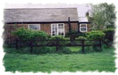 Chalet garden next to sheep field